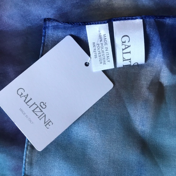 Galitzine Blue/Purple Ombre TieDyeDesign Scarf - Picture 7 of 7